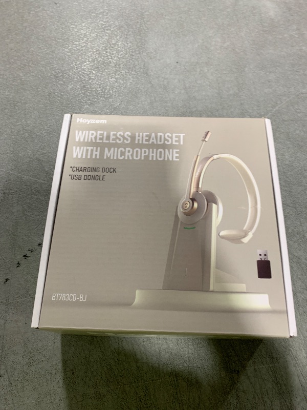 Photo 1 of Bluetooth Headset, Wireless Headphones with Microphone Noise Canceling & USB Dongle, V5.0 Trucker Bluetooth Headset with Mic Mute & Charge Dock for PC/Laptop/Phone/Meeting/CallCenter/Office Gold