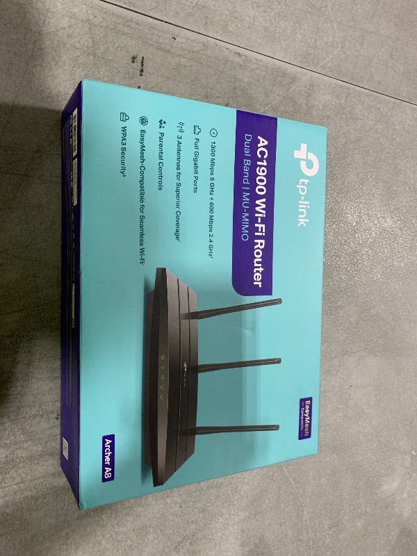 Photo 1 of TP-Link AC1900 Smart WiFi Router (Archer A8) -High Speed MU-MIMO Wireless Router, Dual Band Router for Wireless Internet, Gigabit, Supports Guest WiFi