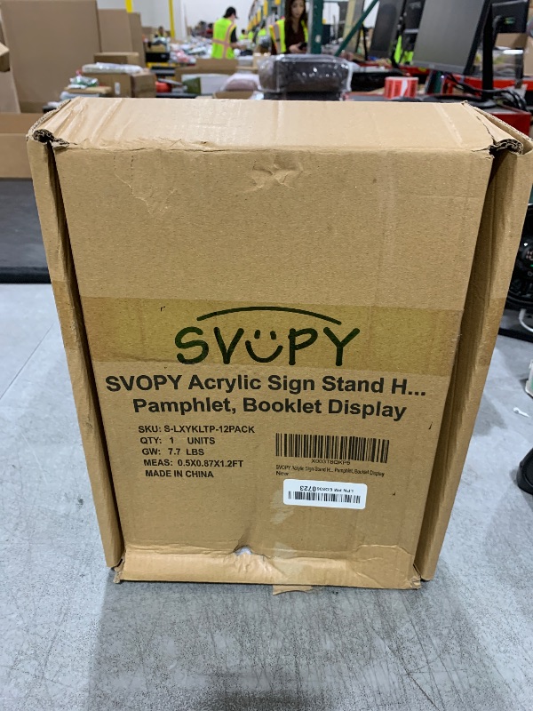 Photo 1 of SVOPY Acrylic Sign Stand Holder - 8.5x11 Inches Plastic Acrylic Literature Holders, 12 Pack Sign Holders Suit for Flyer, Magazine, Pamphlet, Booklet Display