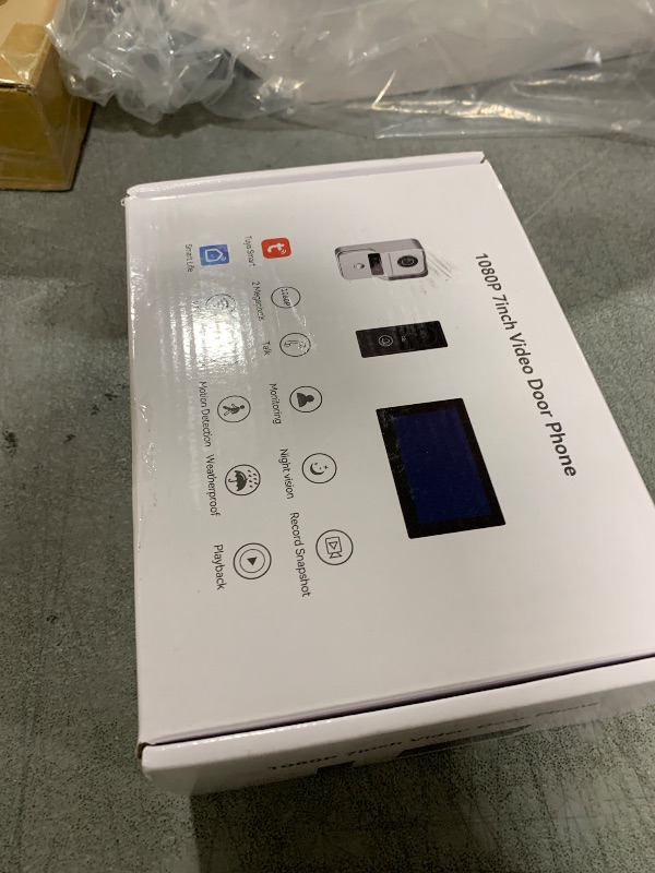Photo 1 of WiFi Video Intercom System, Video Doorbell with Monitor Kits, Wired 1080P HD Doorbell Camera, Wireless WiFi 7 Inch Monitor with 32G Card, Record, Tuya Remote / IC Keyfobs Unlock for Home Apartment