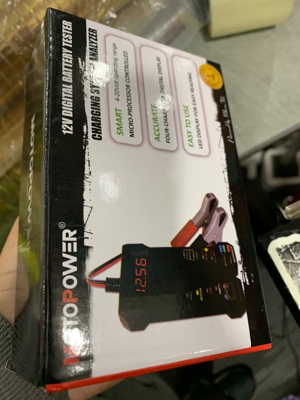 Photo 1 of MOTOPOWER MP0514A 12V Digital Car Battery Tester Voltmeter and Charging System Analyzer with LCD Display and LED Indication - Black Rubber Paint