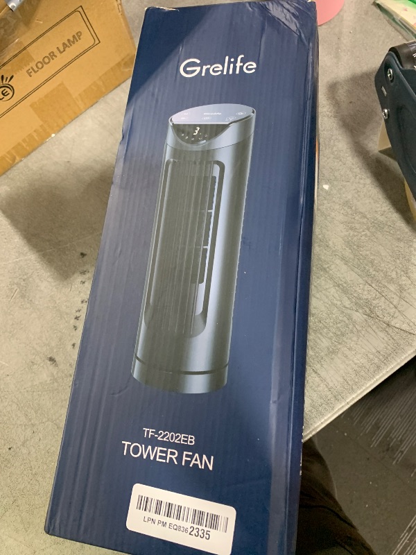 Photo 1 of Grelife Tower Fan with Remote Control, Fast Cooling Desktop Fan, 90° Oscillation, 3 Speeds, 3 Wind Modes, Touch Screen, Auto Timer, Ideal for Home, Office Bedroom
