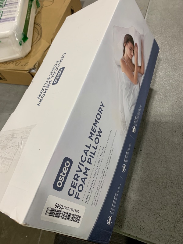 Photo 1 of Osteo Cervical Pillow for Neck Pain Relief, Hollow Design Odorless Memory Foam Pillows with Cooling Case, Adjustable Orthopedic Bed Pillow for Sleeping, Support for Side Back Sleepers