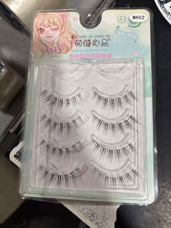 Photo 1 of Bepholan Self Adhesive Eyelashes Natural Look, Pre Glued No Glue Need Eyelashes,Press On Lashes,Reuseable Waterproof False Eyelashes Wispy with Tweezer of Replacement Adhesive Strips 5 Pairs(CVJ221)