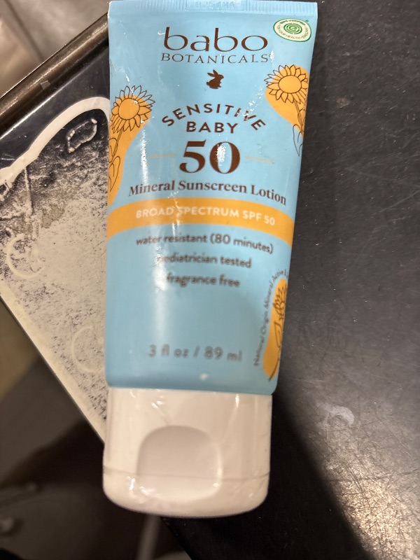 Photo 1 of Babo Botanicals Sensitive Baby Mineral Sunscreen Lotion SPF50 - Natural Zinc Oxide - Face & Body - Fragrance-Free - Water-Resistant - EWG Verified - Vegan - Extra Sensitive Skin - For Babies & Kids