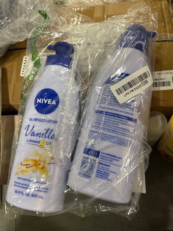 Photo 1 of NIVEA Oil Infused Vanilla and Almond Oil Body Lotion for Women, Fast-Absorbing and Non-Greasy Vanilla Scented Lotion Moisturizes for 48 Hours, 16.9 Fl Oz Pump Bottle, Pack of 2