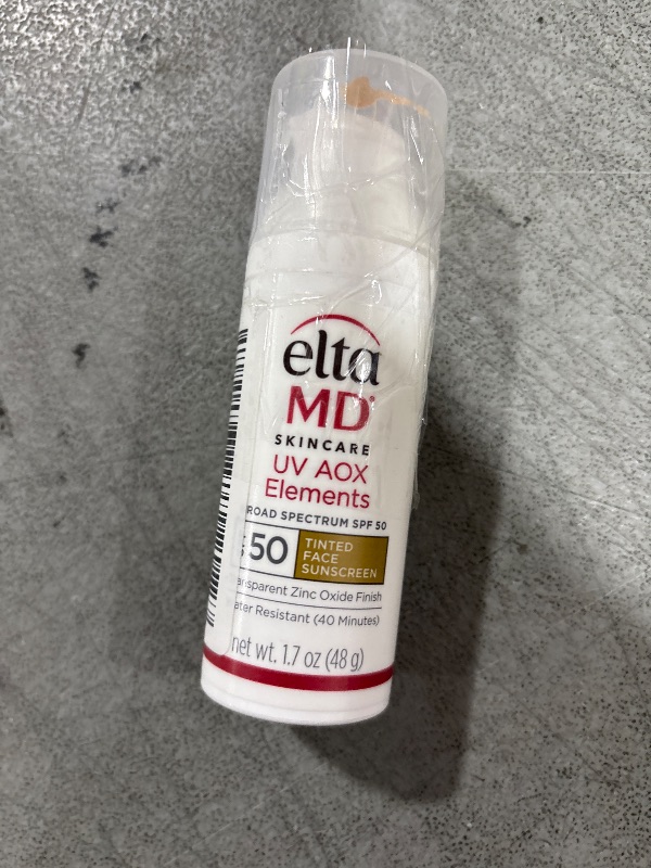 Photo 1 of EltaMD UV AOX Elements Tinted Mineral Face Sunscreen Lotion, Tinted Moisturizer for Face SPF 50 with Antioxidants, For Dry Sensitive Skin 1.7 oz Pump
