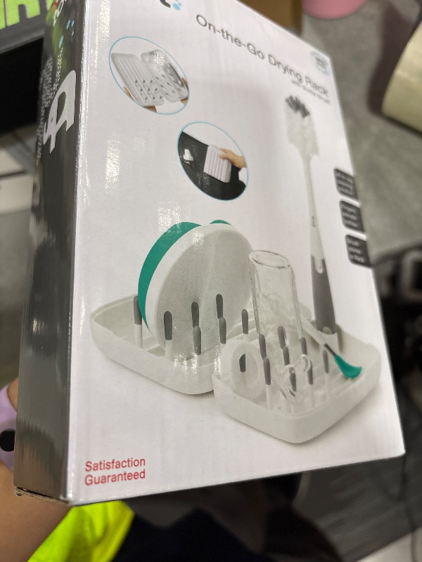 Photo 1 of OXO Tot Travel Size Drying Rack with Bottle Brush- Gray