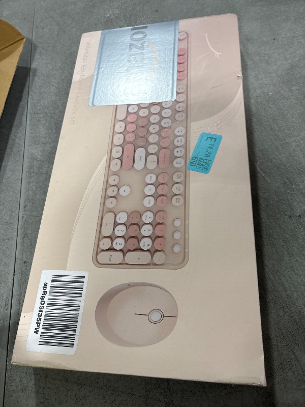 Photo 1 of Wireless Keyboard and Mouse, Full-Size Typewriter Keyboard with Retro Round Keycaps, Ergonomic Design, Compatible with Windows PCs, Ideal for Home and Office. (Milk Tea)