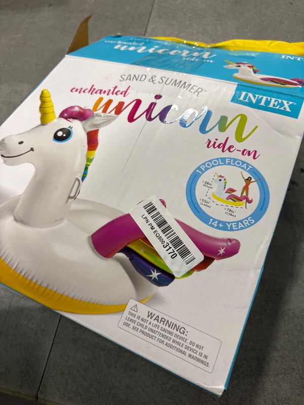 Photo 1 of INTEX Enchanted Unicorn Inflatable Pool Float: Animal Pool Toy for Kids – 2 Heavy-Duty Handles – 88lb Weight Capacity – 89" x 68" – for Ages 3+