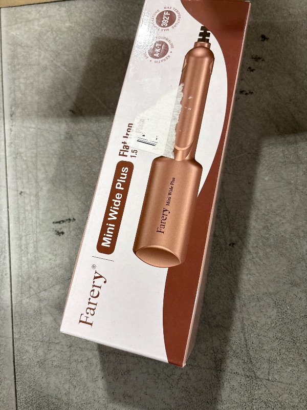 Photo 1 of FARERY Ceramic Mini Hair Straightener, 1.5 Inch Wider Plate, Hair Iron for Fast Straightening, Portable Flat Iron with Dual Voltage and Storage Bag