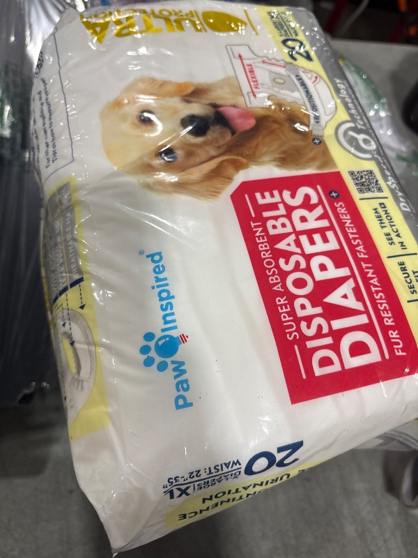 Photo 1 of Paw Inspired 20ct Disposable Dog Diapers | Female Dog Diapers Ultra Protection | Diapers for Dogs in Heat, Excitable Urination, or Incontinence (X-Large)