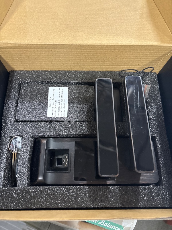 Photo 1 of Harfo Fingerprint Door Lock, Heavy Duty Full APP Control Touchscreen Keypad Keyless Lock with Reversible Handle, Perfect for Home/Office/Bedroom Doors (Aged Bronze)