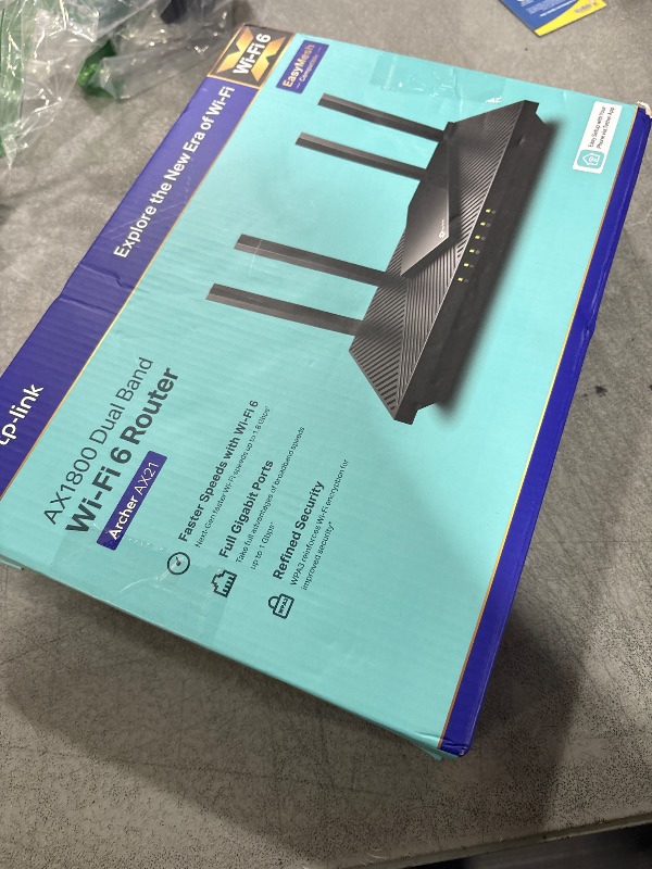 Photo 1 of TP-Link AX1800 WiFi 6 Router V4 (Archer AX21) – Dual Band Wireless Internet, Gigabit, Easy Mesh, Works with Alexa - A Certified for Humans Device, Free Expert Support