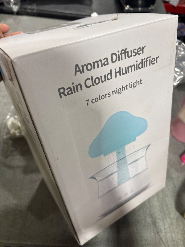 Photo 1 of Cloud Rain Humidifier for bedroom with Soothing Rain Sounds - Bedroom Sleep Aid, Waterfall Night Light, Mushroom Design Air Moisturizer for bedroom and living room (White)