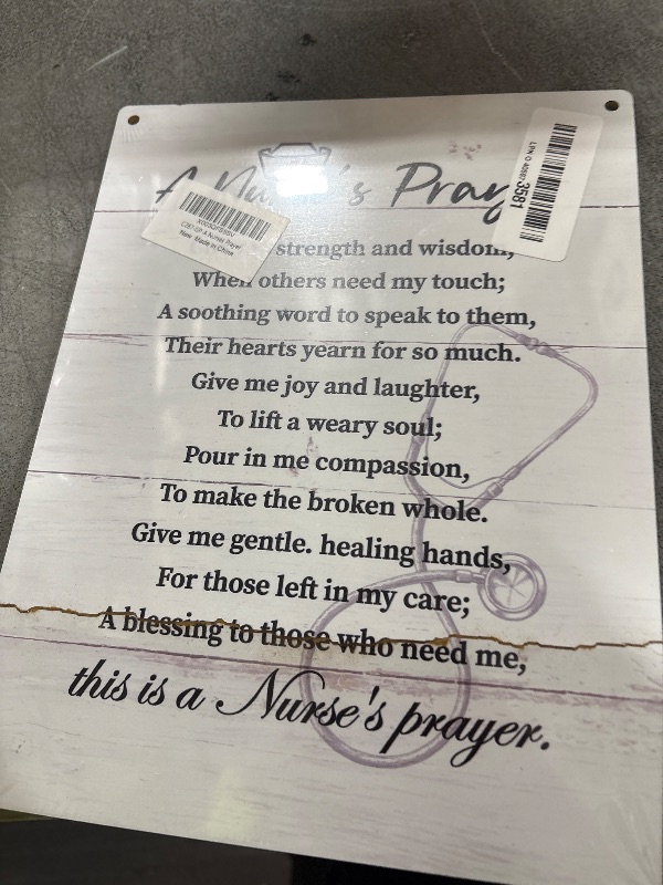 Photo 1 of A Nurse's Prayer Inspirational Decor Sign, Nurse Gifts Wall Decor, Hanging Printed Wall Plaque Wood Signs, Home or Office Decor, Nurse Gift for Appreciation/Practitioner/Graduation/School 10X7.8in