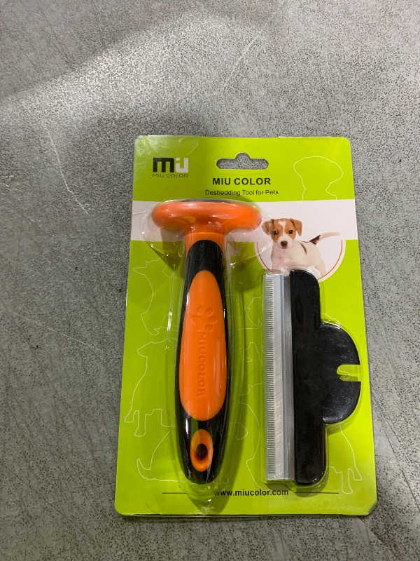 Photo 1 of MIU COLOR Pet Grooming Brush, Deshedding Tool for Dogs & Cats, Effectively Reduces Shedding by up to 95% for Short Medium and Long Pet Hair, Orange