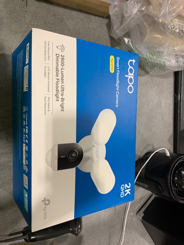 Photo 1 of Tapo TP-Link 2K QHD Floodlight Camera for Outdoor Security, Wired, 2800 Lumens, 270° Motion-Activated, Free Vehicle/Person Detection, No Subscription Required, Works w/Alexa & Google Home C720