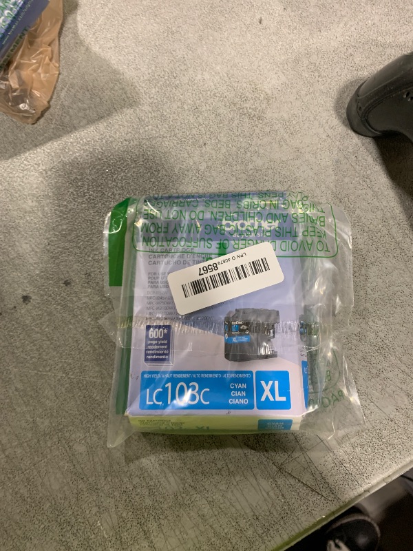Photo 1 of Brother LC-103C DCP-J132 J152 J171 J4110 J552 J752 MFC-J245 J285 J4310 J4410 J450 J4510 J870 J875 Ink Cartridge (Cyan) in Retail Packaging