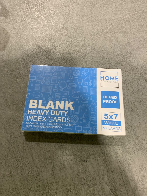 Photo 1 of Home Advantage 5x7 Blank Index Cards - Our 50 Pack of Blank Notecards Use Heavy Duty Cardstock to Make Them Bleed Proof - These Plain Index Cards Make Perfect Blank Flashcards & Blank Note Cards