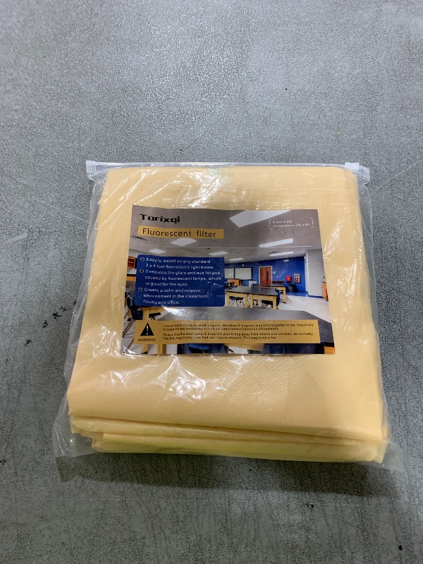 Photo 1 of Torixqi 4 Pcs Fluorescent Light Covers - Light Covers for Ceiling Lights Classroom, Magnetic Light Filters for Office, Hospitals, Home 4 x 2 Feet (Warm Yellow)