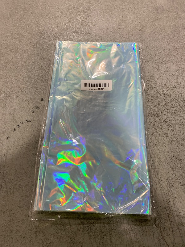 Photo 1 of 3 Pack Iridescent Light Blue Tablecloth for Parties, Pastel Blue Holographic Plastic Table Cover, Disposable Laser Baby Blue Table Cloth for Birthday Wedding Baby Shower Party Decorations, 54x108 Inch