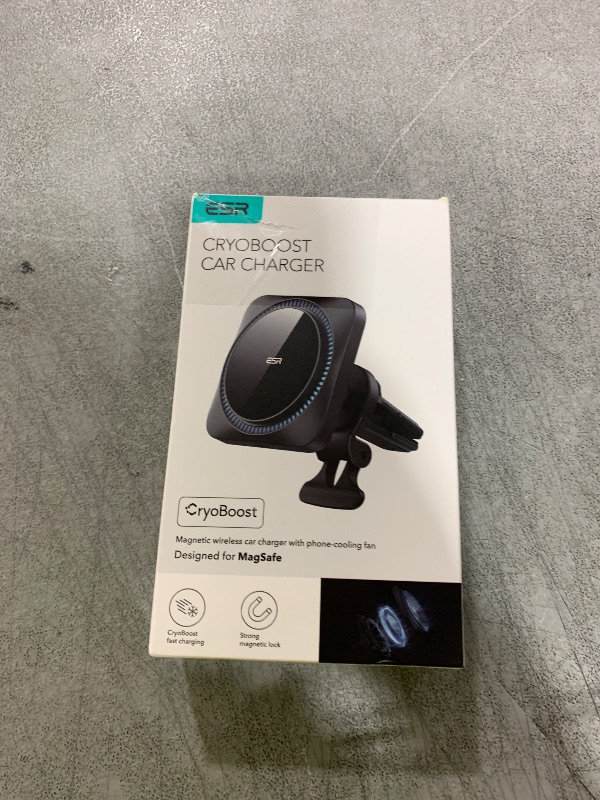 Photo 1 of ESR for MagSafe Car Mount Charger with CryoBoost, Phone Cooling MagSafe Car Charger, Magnetic Wireless Car Charging, Air Vent/Dashboard Car Phone Holder for iPhone 17/16/15/14/13/12,S25, Fast Charging