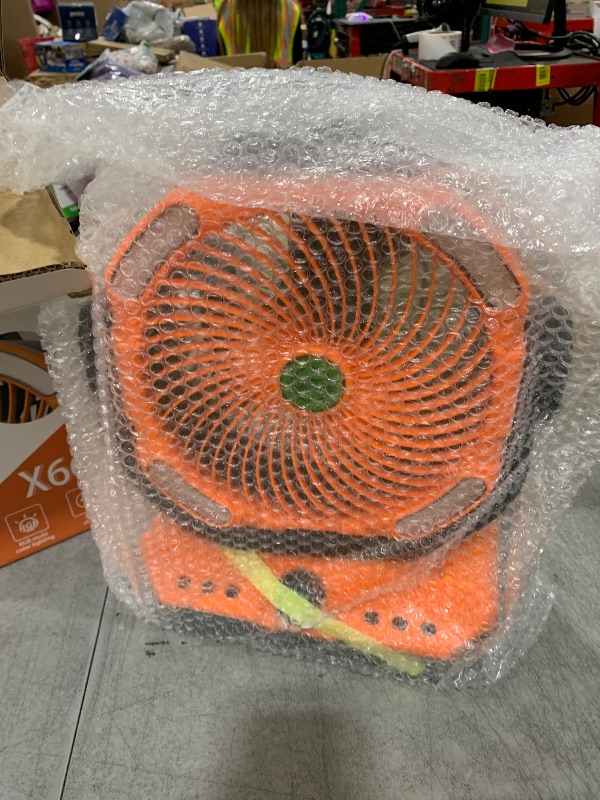 Photo 1 of TDLOL 45000mAh Battery Powered Fan Rechargeable, High Velocity 360°Auto-oscillating Powerful Airflow Battery Operated Fans, Quiet & 8H Timer Cordless Outdoor Fan for Bedroom Travel X66 Orange