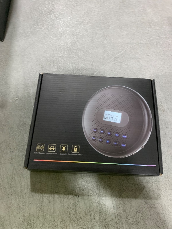 Photo 1 of ARAFUNA Portable CD Player with Dual Stereo Speakers, Rechargeable Compact CD Player for Car with Anti-Skip Protection, Headphones and AUX Cable