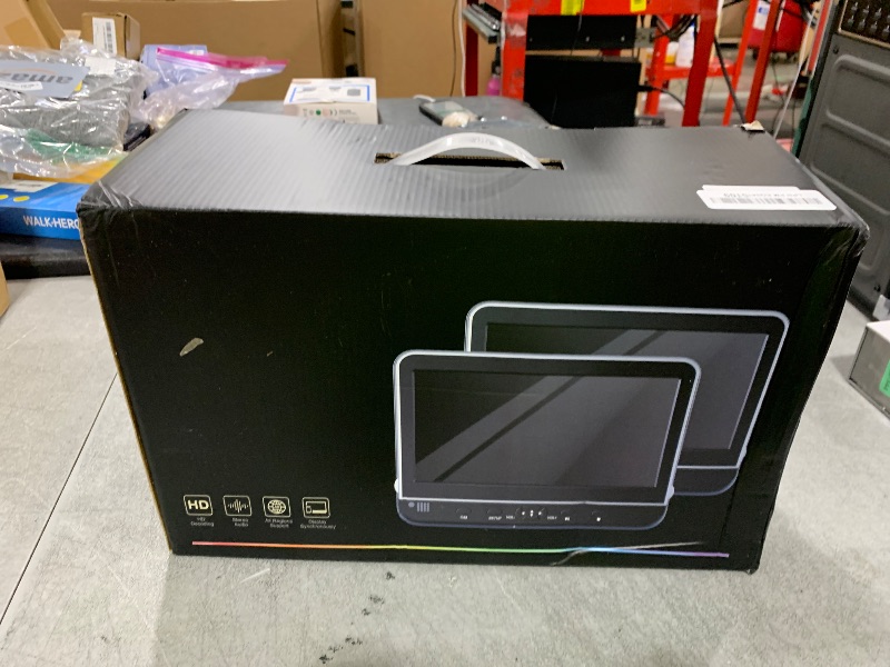 Photo 1 of 10.5" Dual Portable DVD Player with 1080P HDMI Input, Arafuna Car DVD Player Dual Screen Play A Same or Two Different Movies, Headrest for Car, Support USB/SD, Last Memory