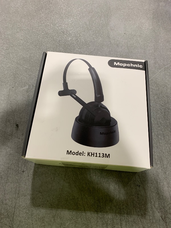 Photo 1 of Mopchnic Bluetooth Headset, Wireless Headphone with Microphone for Computer, On Ear Bluetooth with USB Dongle for Office Call Center Skype Zoom Meeting Online Class (Dark Gray)