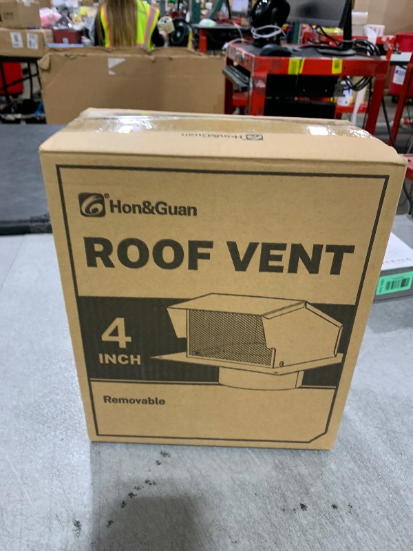 Photo 1 of Removable Roof Vents, Hon&Guan 4 Inch Roof Dryer Vent for Houses, Galvanized Steel 4 Inch Exhaust Vent for Ventilation System-with Damper, Black.