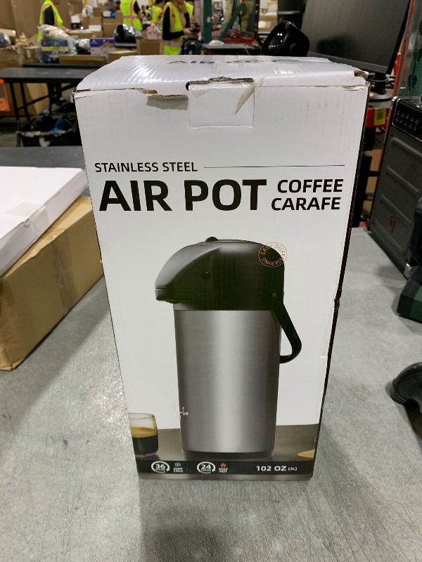 Photo 1 of Coffee Carafe for Keeping Hot - 102OZ / 3L Airpot Coffee Dispenser with Pump - Large Coffee Thermos for Hot Drinks Tea Liquid - Insulated Stainless Steel Hot Water Beverage Dispenser Urn for Parties
