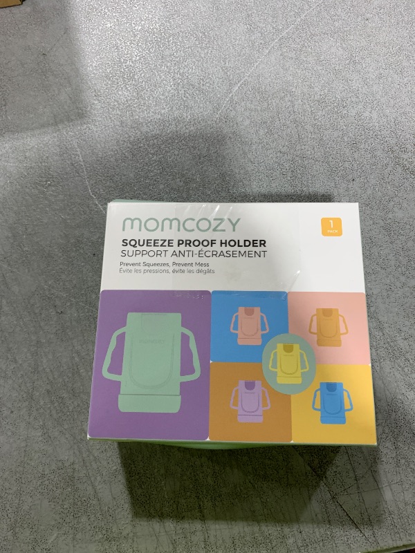 Photo 1 of Momcozy Squeeze Pouch Holder for Food Pouches and Drink Boxes, Baby Pouch Holder Allows Baby to Self-Feed and Avoid Messes, Baby Food Pouch Holder Handle is Easy to Grip, Comfortable, Green
