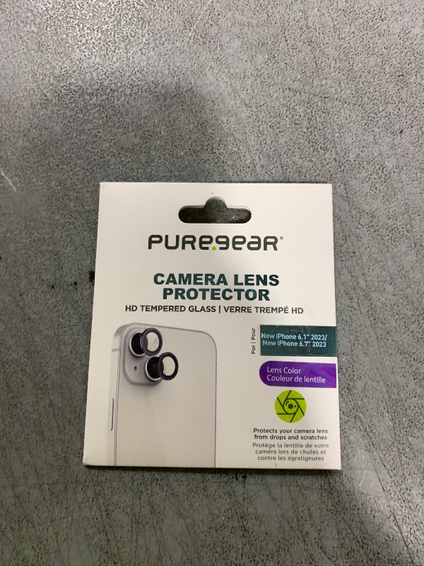 Photo 1 of PureGear Camera Lens Protector for Apple iPhone 15 & 15 Plus, Protects Camera Lens from Drops & Scratches, Ultra-Thin HD Tempered Glass Individual Ring Cover Lens Protectors - Iridescent