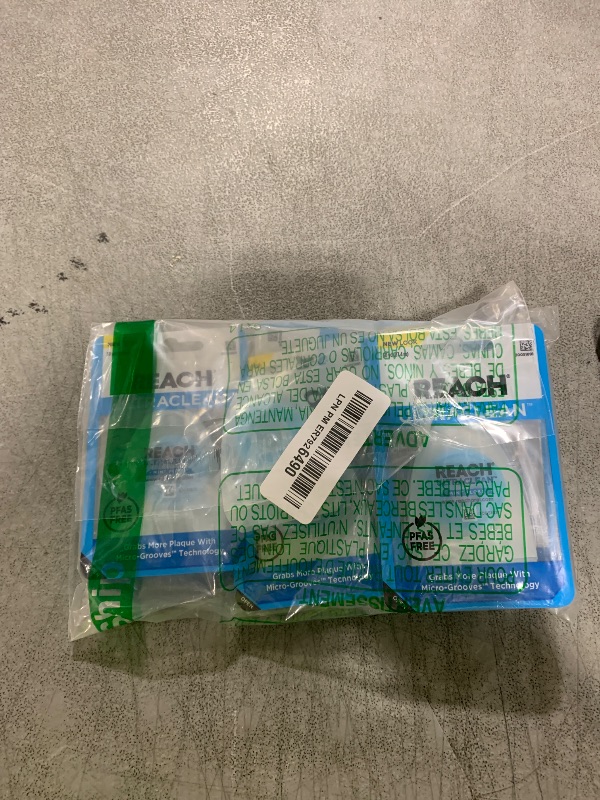 Photo 1 of REACH Ultraclean Dental Floss, Mint, Plaque Remover for Teeth, Shred Resistant, Waxed, Easy on Gums & Teeth, Mint, Oral Care, PFAS Free, for Adults & Kids, 6 Pack, 30 yd