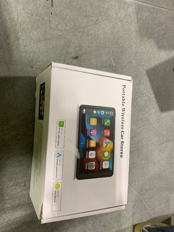 Photo 1 of Portable Wireless with Apple CarPlay and Android Auto Screen for Car, 7" HD Touch Screen Car Stereo with Mirror Link, Bluetooth 5.2, Backup Camera, AUX,FM Transmitter for All Vehicle