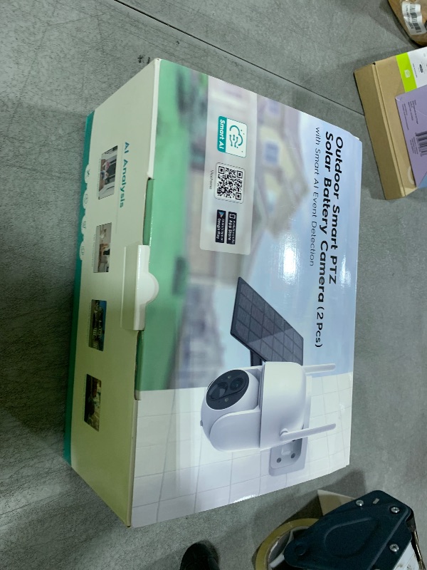 Photo 1 of Allweviee 2Packs Solar Security Outdoor WiFi Camera, Pan Tilt 355° View IP65 Waterproof Rechargeable Wireless Battery Powered 2K 3MP PTZ Camera with PIR, Color Night Vision,2-Way Talk, 4dbi Antenna