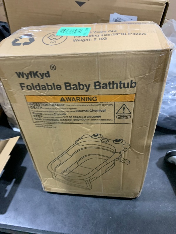 Photo 1 of Collapsible Baby Bathtub for Infants to Toddler with Real-time Temp Monitor+Floating Cushion,Foldable Baby Bath Tub Set Applicable 0-36 Month,Portable Travel Bathtub for Newborns Girl (Purple)