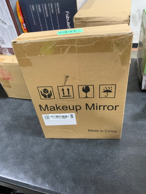 Photo 1 of YEKKOPT Small Desk Mirror with Lights, Lighted Makeup Mirror with Light, Portable Tabletop Make Up Mirror for Desk, Vanity Mirror with Lights,Smart Touch Control, Dual Power Supply, 360°Rotation