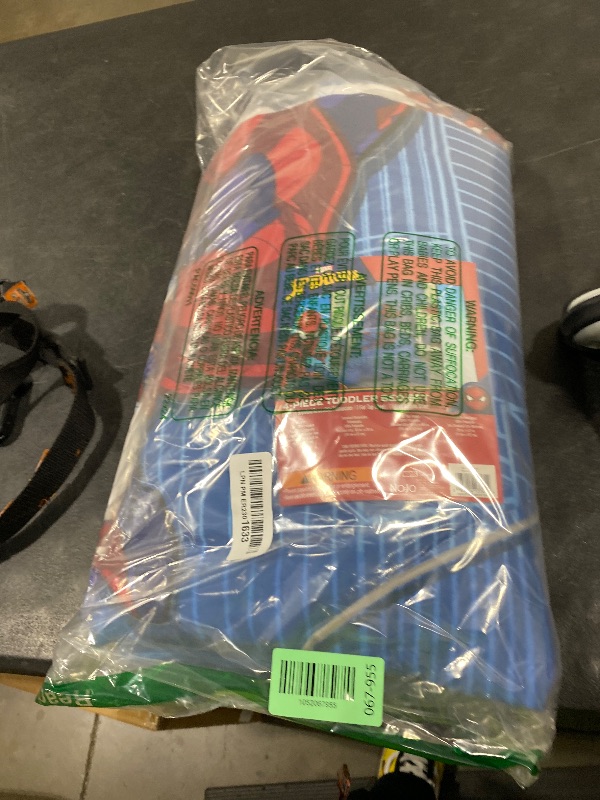 Photo 1 of Marvel Spiderman Wall Crawler Red, White, and Blue Spider Webs 4 Piece Toddler Bed Set - Comforter, Fitted Bottom Sheet, Flat Top Sheet, and Reversible Pillowcase