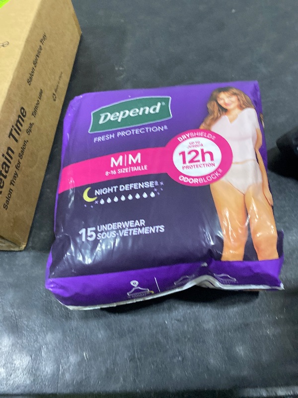 Photo 1 of Depend Night Defense Adult Incontinence & Postpartum Bladder Leak Underwear for Women, Disposable, Overnight, Medium, Blush, 15 Count, Packaging May Vary