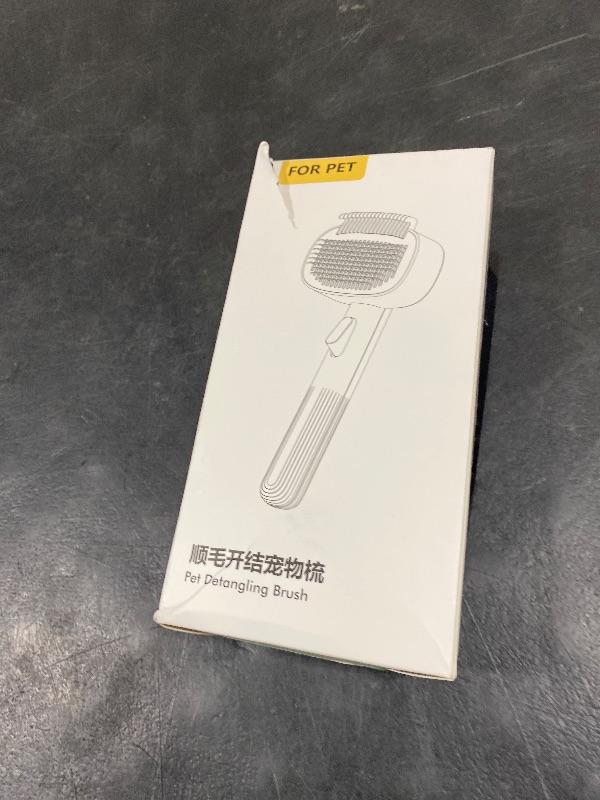 Photo 1 of MoeSoce 2-in-1 Deshedding Brush & Dematting Comb for Cats, Cat Brush for Long Haired Cats, Effectively Removes Matted Fur & Tangles, White