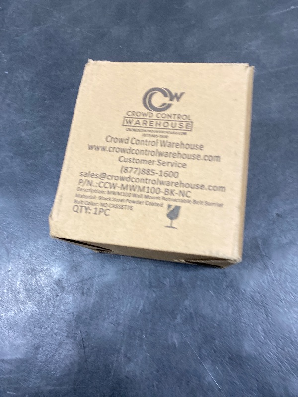 Photo 1 of Crowd Control Warehouse - CCW Series WMB-125 Fixed Wall Mount Retractable Belt Barrier - 11 Foot, Red Belt with Black Steel Case