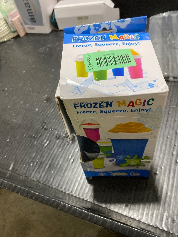 Photo 1 of Hoinvaet Magic Slushy Maker Squeeze Cup Slushie Maker, Homemade Milk Shake Maker Cooling Cup Squee DIY Birthday Gifts for Kid (Pink)