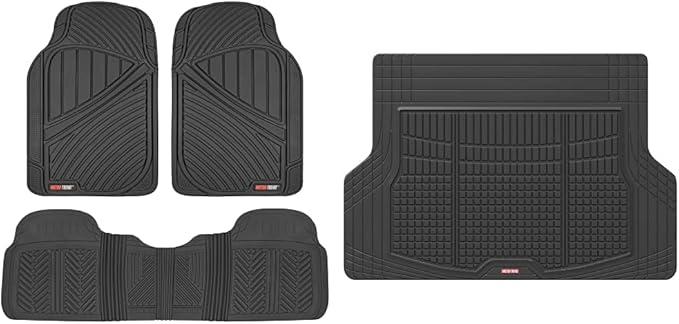 Photo 1 of Motor Trend FlexTough All-Weather Floor Mats (3 Piece) + Premium FlexTough Cargo Liner