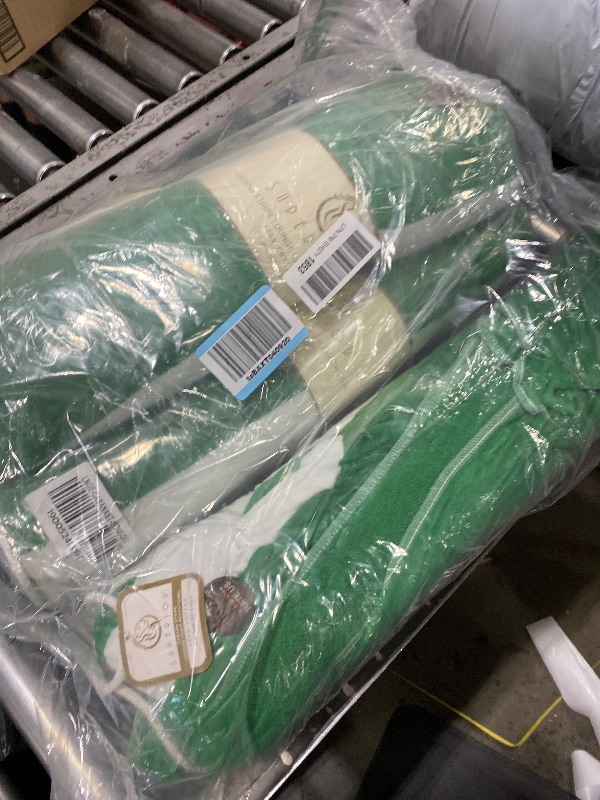 Photo 1 of Superior Cabana Cotton Lounge Chair Cover, Outdoor Towel/Chaise Furniture Covers, Terry Cloth, Beach, Spa, Swim Accessories, Pool Chair Cover, Soft, Quick Drying, 32" x 102", Set of 4, Dark Green