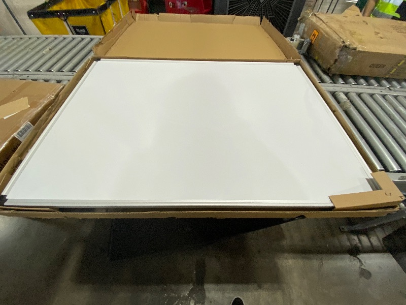 Photo 1 of VUSIGN Mobile Double Sides White Board Kit 36" x 48", 1 Dry-Erase Eraser, Red Marker & Black Marker, 4 Magnetic Pins, Aluminum Frame, Portable Dry Erase Board with Stand for Office, Home, School