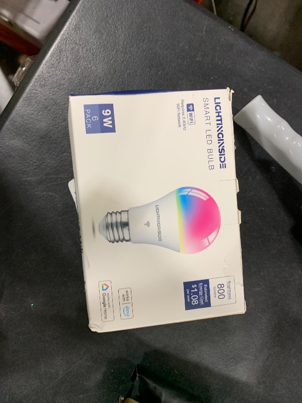 Photo 1 of Lightinginside Smart Light Bulbs 6 Pack, Smart Bulb Works with Alexa/Google Home/Smart Life, CRI>90, RGBCW Color Changing LED Light Bulbs, 2.4G WiFi Bluetooth A19 E26 Bulb, No Hub Required, ETL Listed