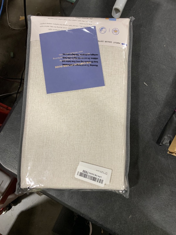 Photo 1 of 100% Blackout Shield Linen Blackout Curtains for Bedroom 90 Inches Long, Back Tab/Rod Pocket Living Room Drapes, Thermal Insulated Blackout Curtains 2 Panels Set, 50" W x 90" L, Beige